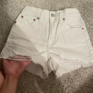 White Levis Denim Shorts